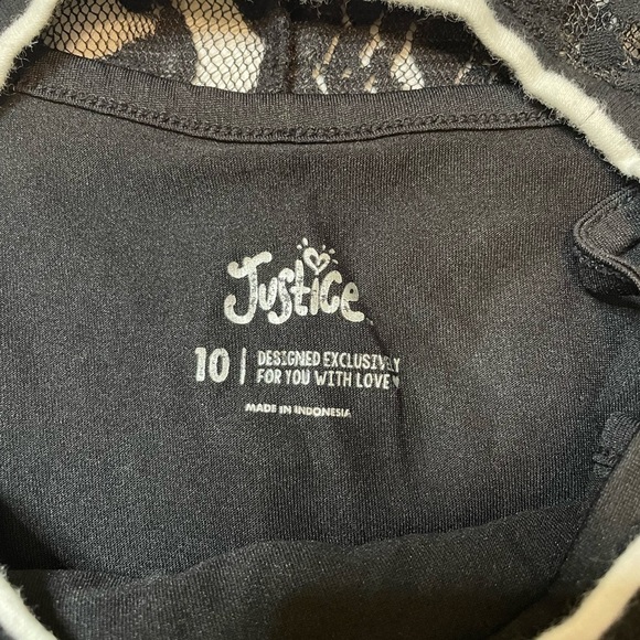 🐶🐶🐶Girls Justice size 10 black lace pink butterfly shirt🐶🐶🐶 - Picture 3 of 5